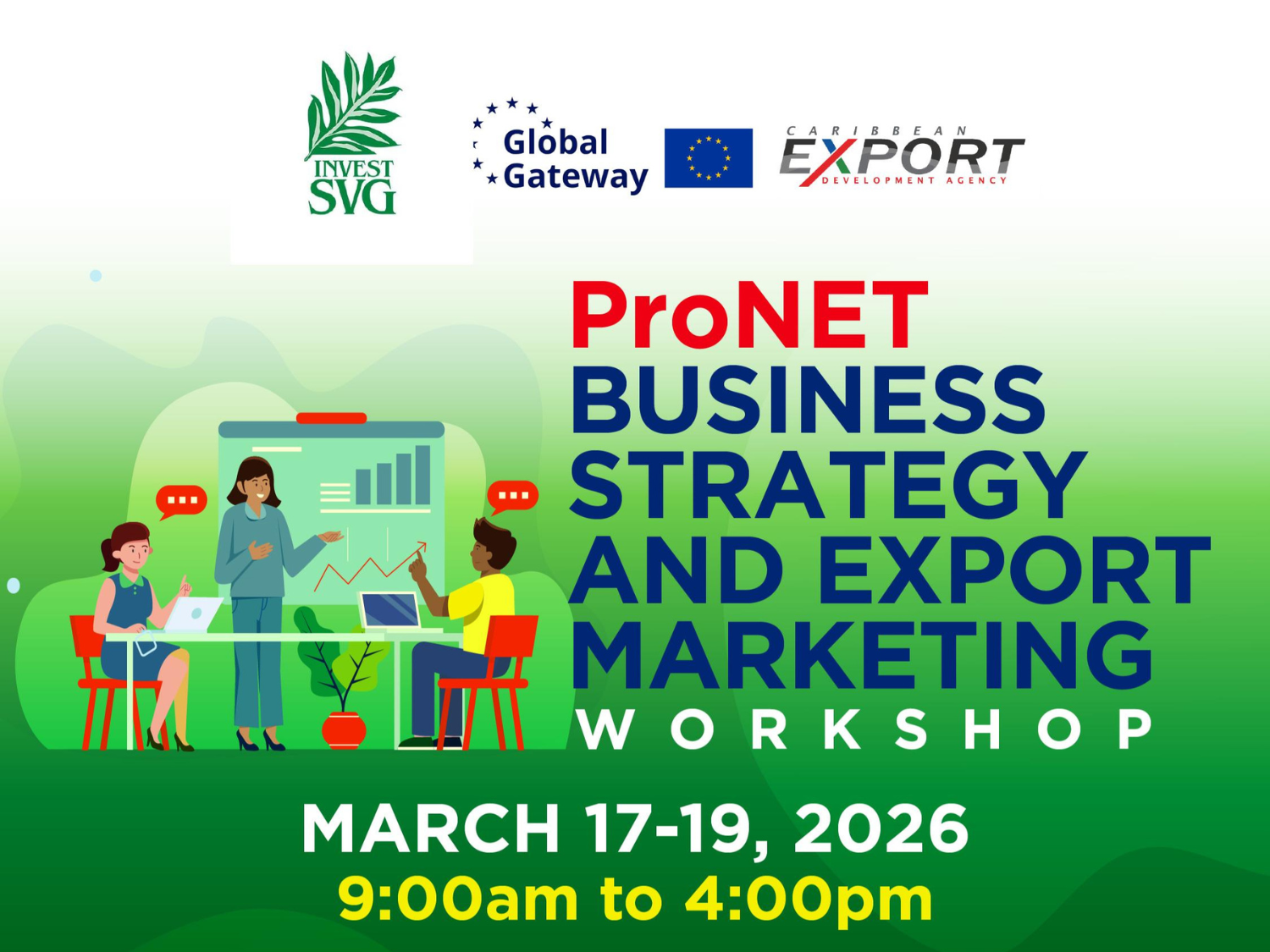 Taller ProNET de estrategia empresarial y marketing de exportación – San Vicente y las Granadinas